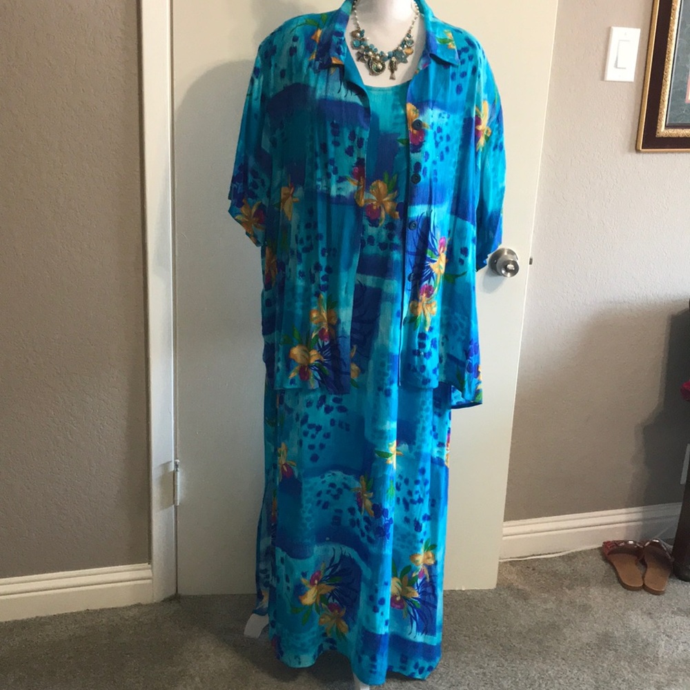 COPY - Beautiful blue plus size dress 2pieces
